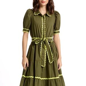 Ric Rac Dress in Olive